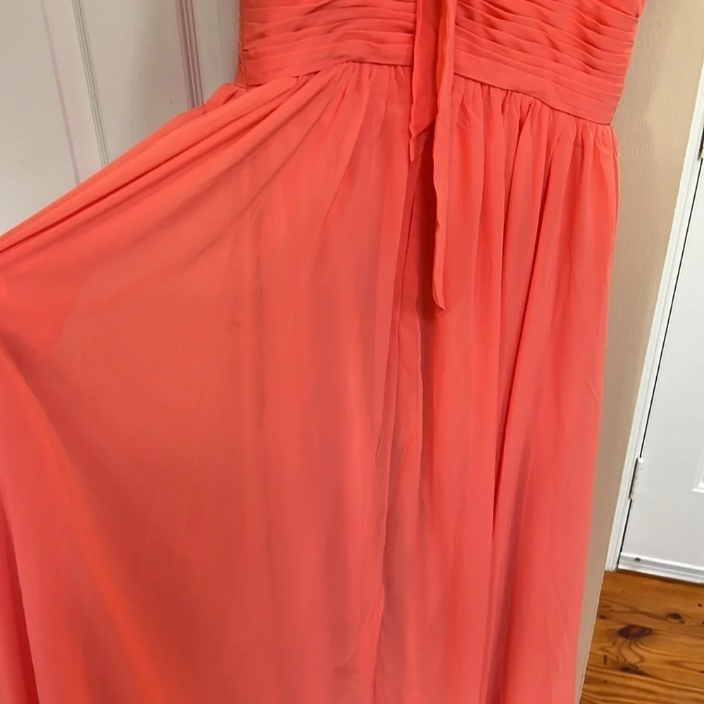 Hebeos A-Line/Princess Halter Sleeveless Ruched Floor-Length Chiffon Dresses - Picture 7 of 8